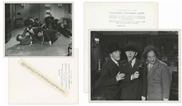Lot of Twenty 10 x 8 Glossy Photos From Various Three Stooges Films: 11 Photos From Hot Stuff, 5 From For Crimin' Out Loud, 4 Unidentified -- Very Good Condition